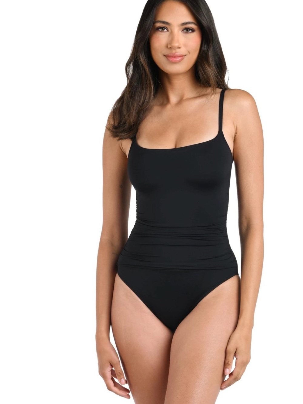 La Blanca Black Square-Neck One-Piece Swimsuit